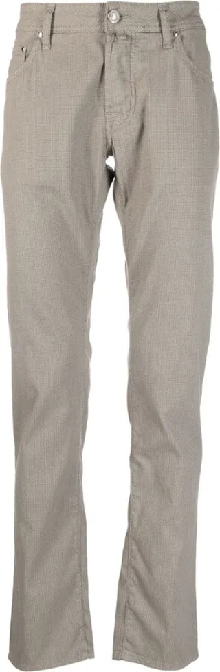 Embroidered-Logo Straight-Leg Trousers