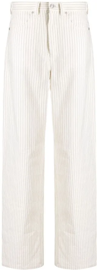 Pinstriped Straight-Leg Trousers