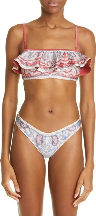 Vitali Paisley Print Ruffle Two-Piece Swimsuit