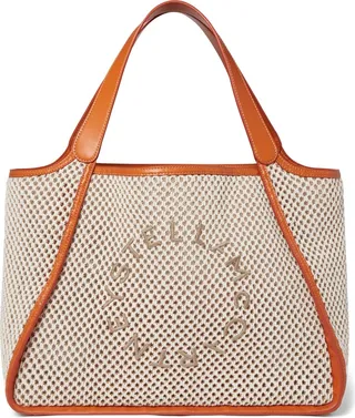 Embroidered Logo Rope Mesh Tote