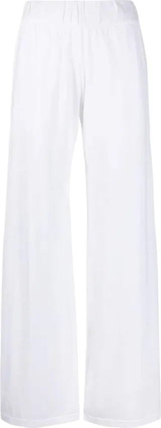 Plain Straight-Leg Cotton Trousers