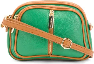 Made In Italy Leather Center Zip Crossbody