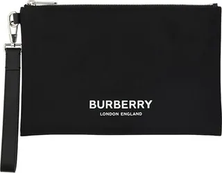 Burberry Logo-Printed Zipped Clutch Bag
