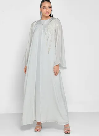 Embellished Wide Sleeve Abaya