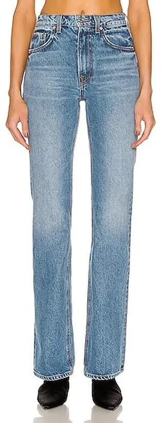 GRLFRND Melanie High Rise Boot Cut in Blue
