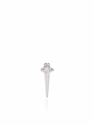 18kt white Spike diamond gold earring