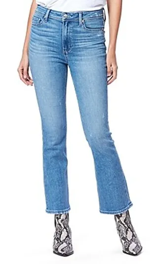 Paige Claudine High Rise Ankle Flare Jeans in Seaspray