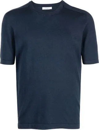 shortsleeved crew neck cotton-silk T-shirt