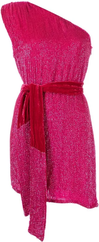 Ella sequinned one-shoulder minidress