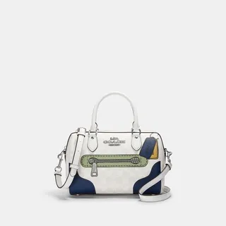 Rowan Satchel In Signature Canvas With Trompe L'oeil Print