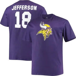 Men's Big and Tall Justin Jefferson Purple Minnesota Vikings Player Name Number T-shirt