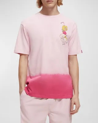 Men's Dip-Dyed Summer Artwork T-Shirt
