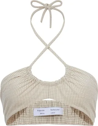 Gingham-Check Halterneck Bralette