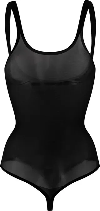 Black Forming Tulle Bodysuit