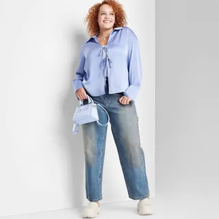 Women's High-Rise Straight Dad Jeans - Wild Fable™ Dark Wash 2