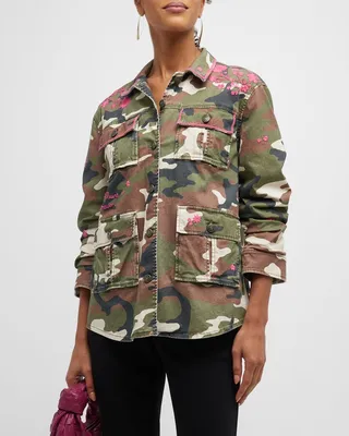 Vera Camo-Print Floral Vine Jacket
