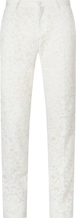 Lace Straight-Leg Trousers