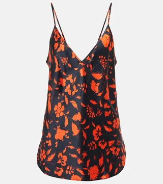 Bella floral silk satin camisole