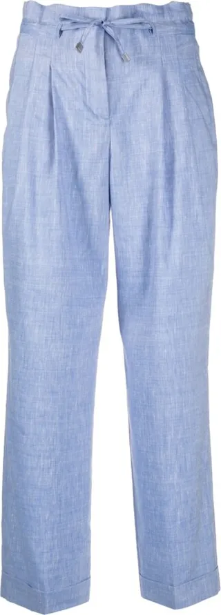 Pleat-Detail Cropped Trousers