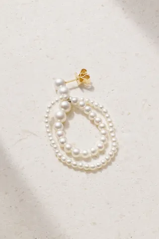 Sophie Bille Brahe - Wrapped 14-karat Recycled Gold Pearl Single Earring - One size