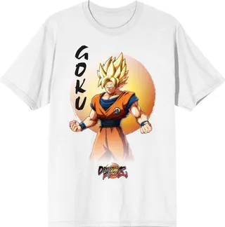 Dragon Ball Z Goku Character Men’s White Graphic Crew Neck Tee-XXL