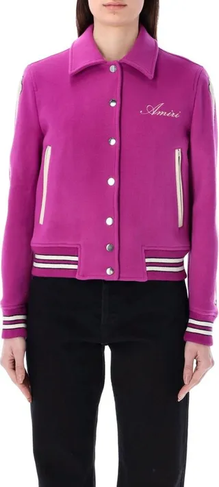 Amiri Logo Detailed Bomber Jacket