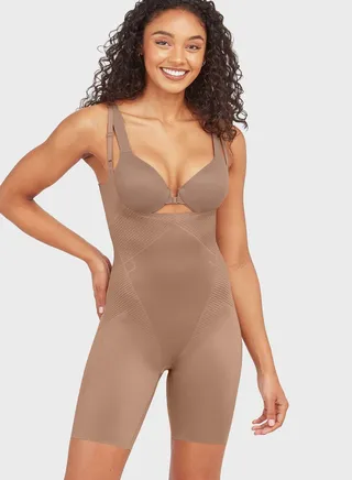 Open-Bust Mid-Thigh Bodysuit