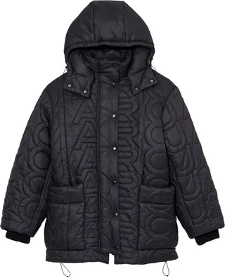 Monogram-Pattern Quilted Puffer Jacket