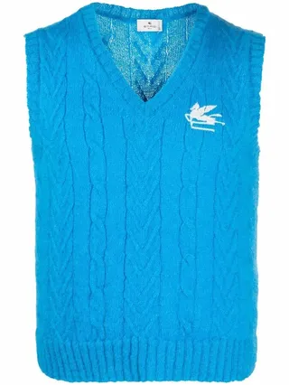 Embroidered-Logo Knit Vest