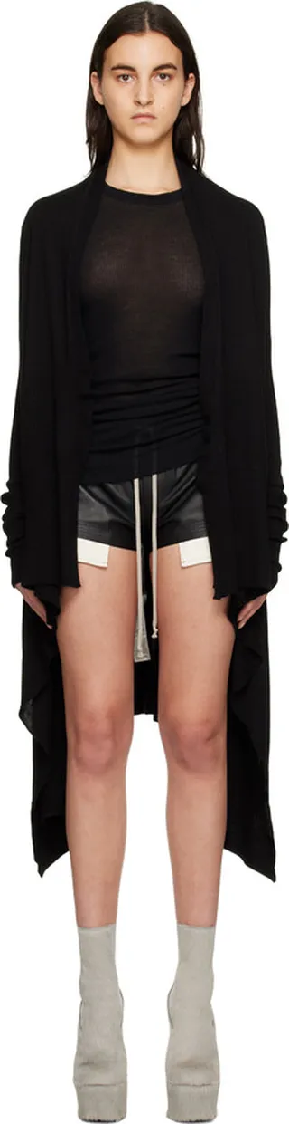 Rick Owens Black Wrap Cardigan
