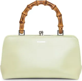 Jil Sander Goji Bamboo-Handle Detailed Tote Bag
