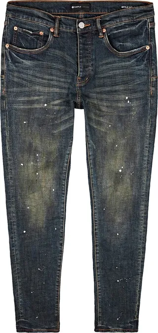 Purple Distressed Slim-leg Jeans