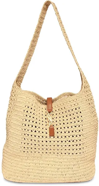 Raffia hobo shoulder bag