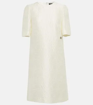 Cotton and silk blend midi dress