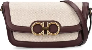 Trapezio flap leather shoulder bag