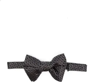 Geometric-Pattern Silk Bow Tie