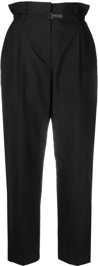 Cropped Paperbag-Waist Trousers