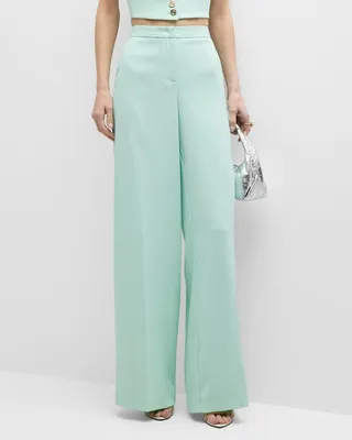 Pergamino Wide-Leg Crepe Pants