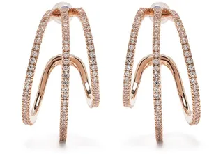 Crystal-Embellished Tripled-Hoop