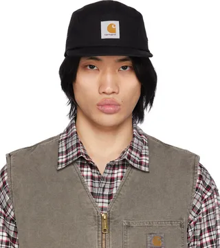 Carhartt Work In Progress Black Backley Flat Cap