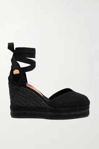 Castañer - + Net Sustain Chiara 80 Canvas Wedge Espadrilles - Black