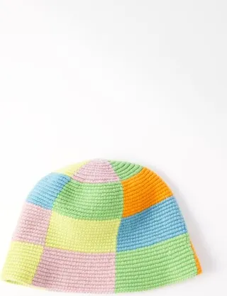 Checked Cashmere Bucket Hat