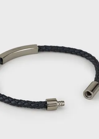 Plaited bracelet with sterling silver details
