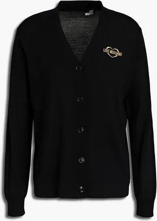 Embroidered wool cardigan