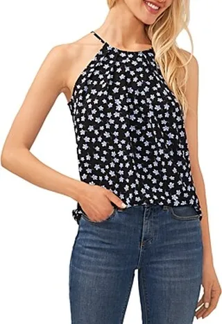 CeCe Floral Print Halter Top