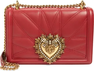 Devotion Logo Heart Lambskin Crossbody Bag