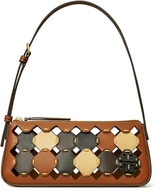McGraw Die Cut Leather Wedge Shoulder Bag