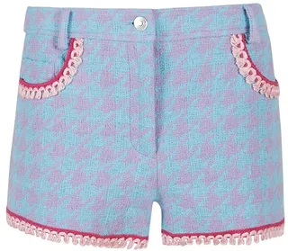 Moschino Houndstooth Tassel Trim Shorts
