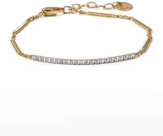 Goa 18K Hand-Engraved Gold Diamond Bar Bracelet