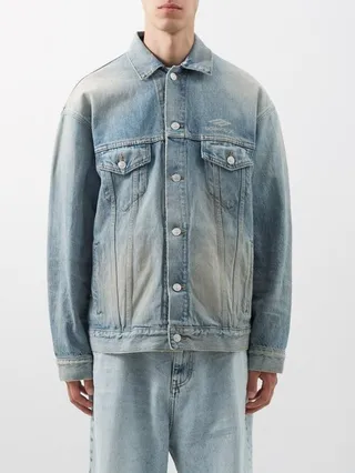 Logo-print Oversized Denim Jacket